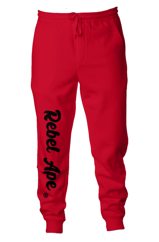 Rebel Ape Signature Midweight Fleece Joggers (Red/Black)
